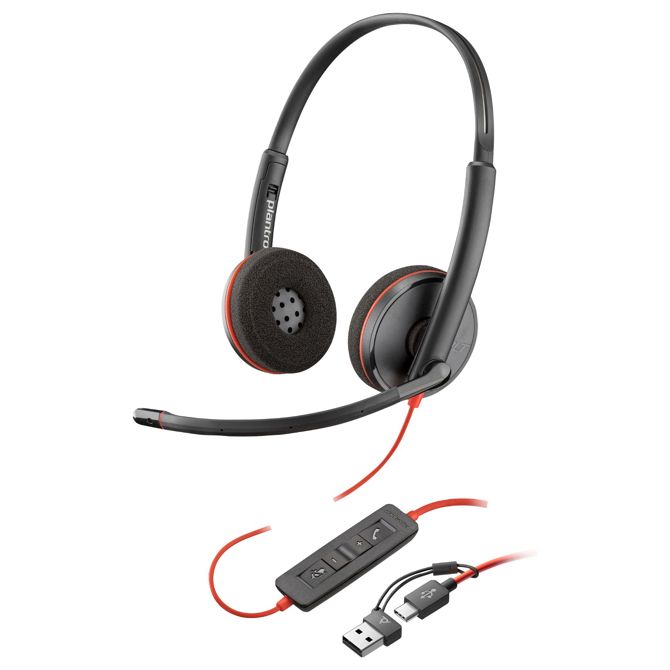 Slušalke Poly Blackwire 3220 Stereo USB-C + adapter USB-C/A (veliko) (209745-104) 4