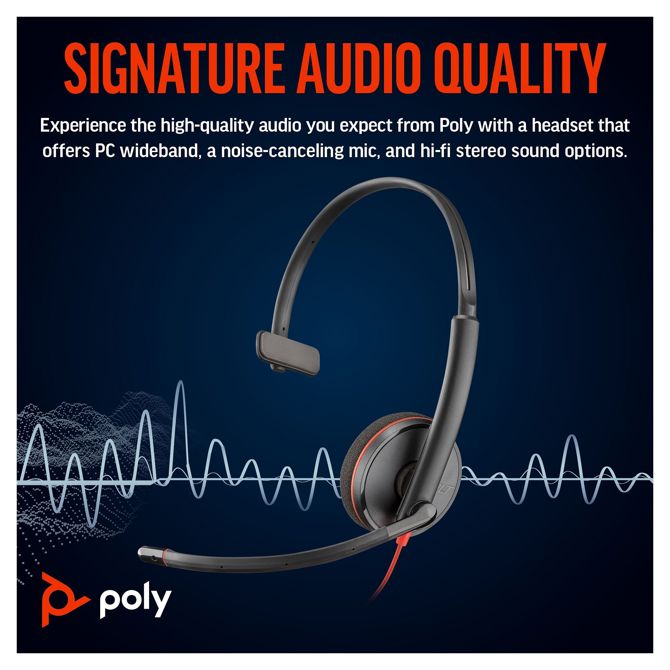 Slušalke HP Poly Headset Blackwire C3210 Mono USB-C/A 2