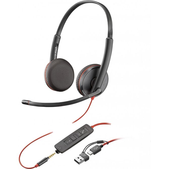 Slušalke HP Poly Headset Blackwire C3225 Stereo USB-C/A &amp; 3,5 mm 6