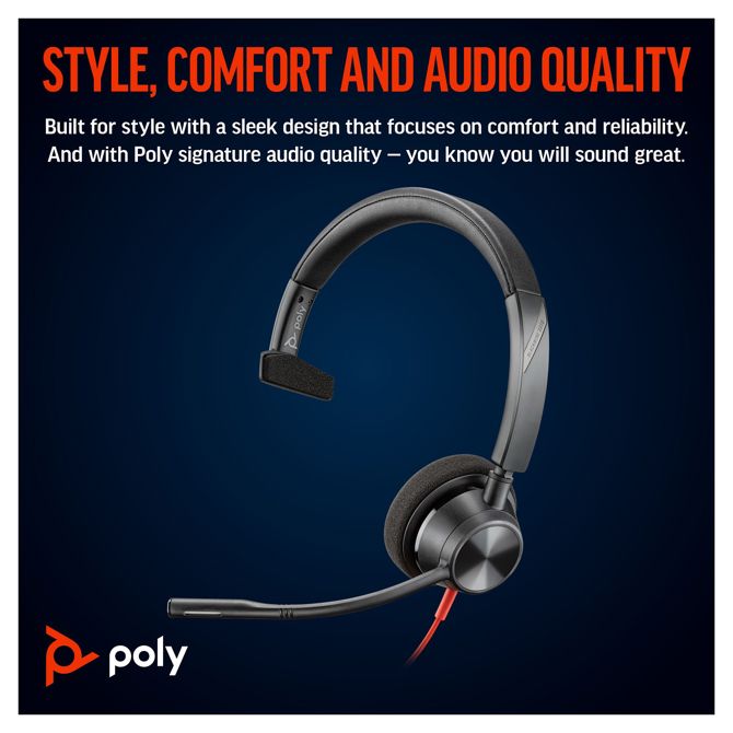 HP Poly Headset Blackwire C3310 Mono USB-C/A 5