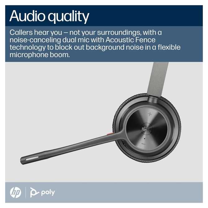 Brezžične slušalke Poly Voyager 4320 Microsoft Teams Certified Headset + ključ BT700 + stojalo za polnjenje (218476-02) 3