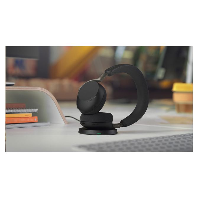 Jabra Evolve3 75 MS + polnilna postaja + povezava 390a črne barve 3