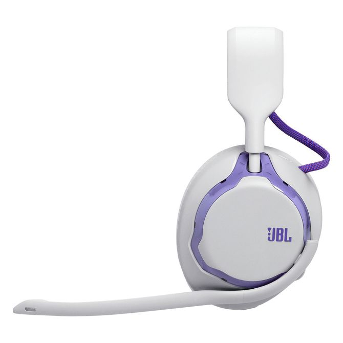 JBL Quantum 650 brezžične igralne slušalke z mikrofonom, bele/vijolične 3