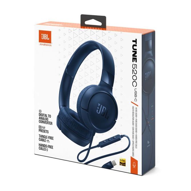 Slušalke JBL Tune 520 USB-C žične slušalke, črne 6