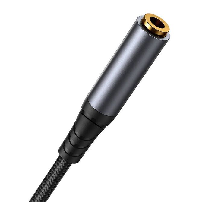 Joyroom SY-A09 AUX podaljšek 3,5 mm mini jack ženski na 3,5 mm mini jack moški, pleten, 1,2 m (črn) 2