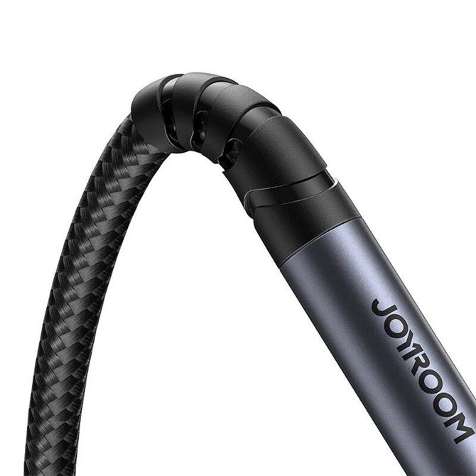 Joyroom SY-A09 AUX podaljšek 3,5 mm mini jack ženski na 3,5 mm mini jack moški, pleten, 1,2 m (črn) 3