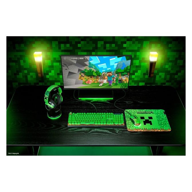 Slušalke Razer Kraken V4 X Minecraft izdaja, binauralne, naglavni trak, osvetlitev ozadja, USB-C/A, zložljiv mikrofon 6