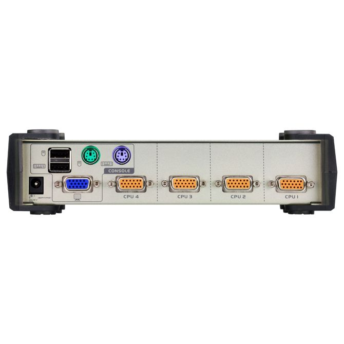 Namizno KVM stikalo 4-portno USB - PS/2 VGA KVM stikalo (KVM kabli priloženi) ATEN 2