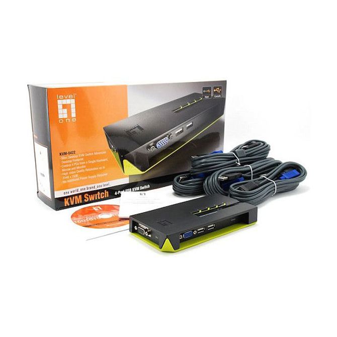 KVM stikalo 4-Fach | VGA + 2xUSB Level One 3