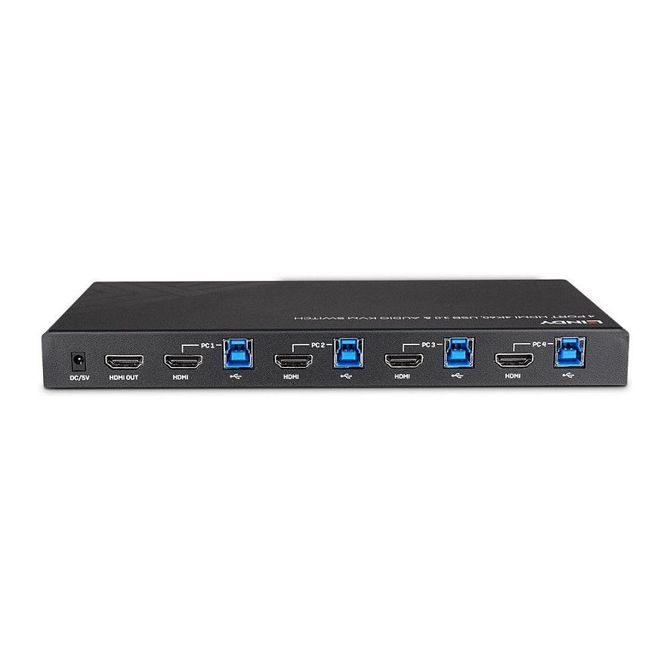 KVM stikalo HDMI 4K60, USB 3.0 in zvok 4 vrata 4