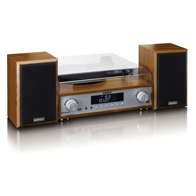 Gramofonski stereo sistem Lenco MC-160WD, jermenski pogon, DAB+ radio, Bluetooth 5.0, MP3 na USB, les 6