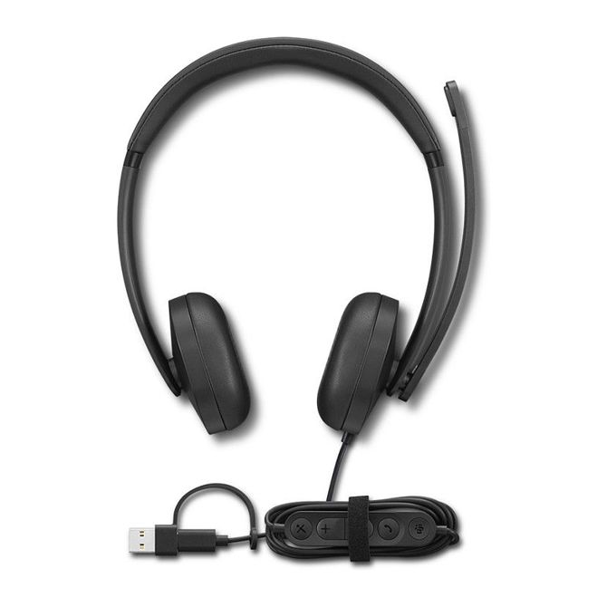 Slušalke Lenovo 5000 Teams, žične, USB-C, binauralne, mikrofon z odpravljanjem šumov, Teams gumb 3