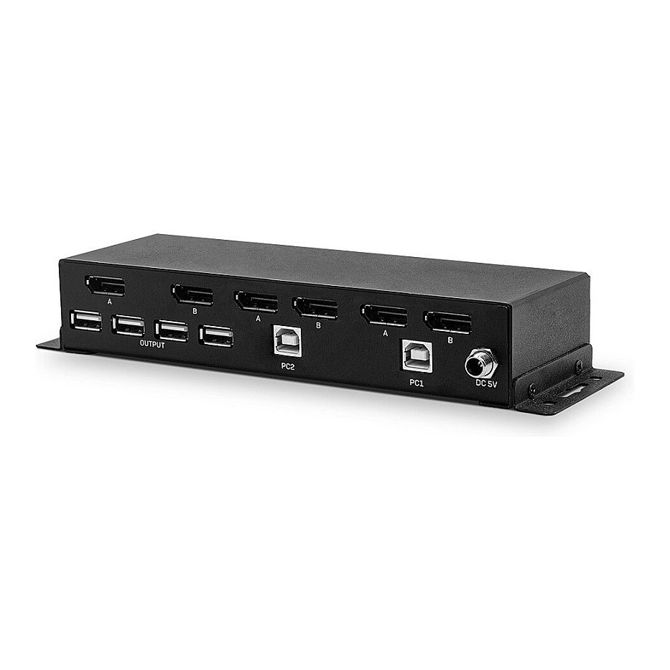 LINDY 2-portno dvojno stikalo DisplayPort 1.2, KVM stikalo 3