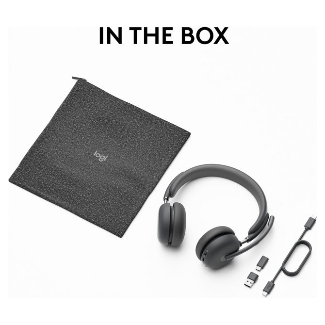 SLUŠALKE Logitech - Zone Wireless 2 UC - GRAPHITE TEAMS - 2,4GHZ/BT - EMEA-914 - A00174 A00172 BREZ STOJALA 5