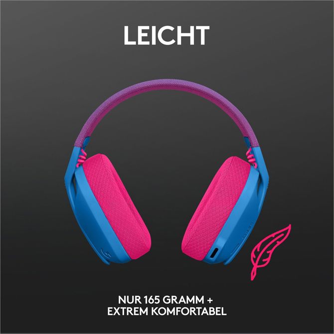 Slušalke LOGITECH Lightspeed G435, polne velikosti, Bluetooth / 2,4 GHz, brezžične, modre, Discord certifikat 5