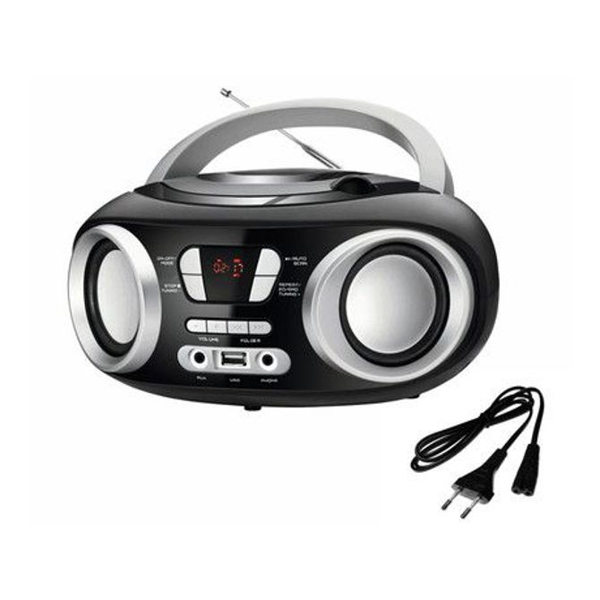 MANTA MM9310BT CHILLI radijski sprejemnik, FM Radio, Bluetooth 5.1, žično / brezžično delovanje, LCD zaslon, gumbi za upravljanje, ročaj za prenašanje , USB / AUX / Audio-in, črno srebrn 2