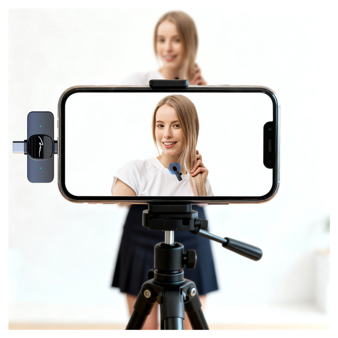 Set brezžičnih mikrofonov Media-Tech MT416, AI odpravljanje šuma, 2,4 GHz, USB-C & Lightning, 35 m doseg 6