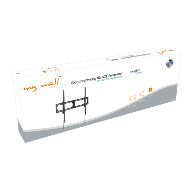 Nosilec za televizorje MyWall HF 6L, za zaslone 37-140, nosilnost 125 kg, naklon +7°/-7°, VESA 300x200-1200x800, razdalja od stene 62 mm 5