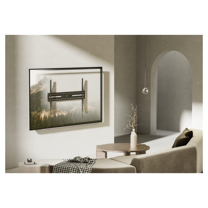 Nosilec za TV Gembird WM-100F-01, 109–254 cm (43–100), jeklen, fiksni, VESA do 900x600, 75 kg nosilnost, črna barva 6