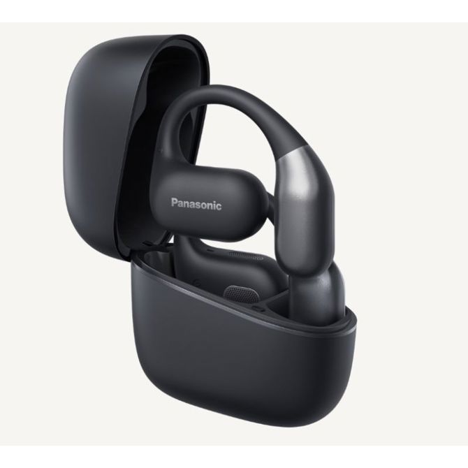 WS slušalke Panasonic RB-F10DE-K, odprt dizajn nad sluhovodom, Bluetooth 5.4, 7+18 h baterije, IPX4, črne barve 2
