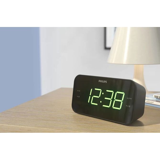 Radioura Philips TAR3306/12, FM radio, dvojni alarm, časovnik za spanje, velik zaslon, črne barve 2
