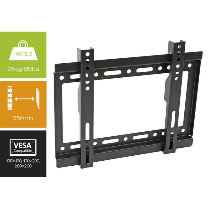 PLATINET OMEGA OUTV200F nosilec za TV sprejemnik, 23-42, fiksni, do 25kg, VESA standard do 200x200, jeklo, črn 2