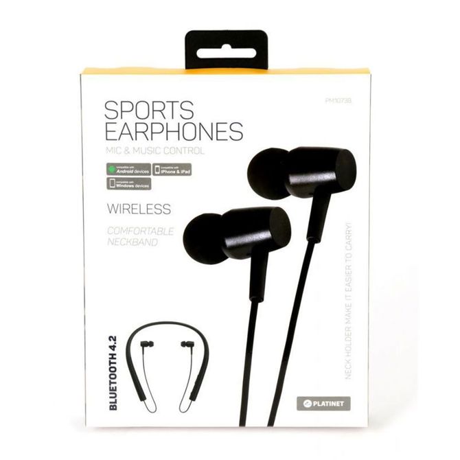 Športne slušalke z mikrofonom Platinet PM1073B In-ear Bluetooth 4.2 4