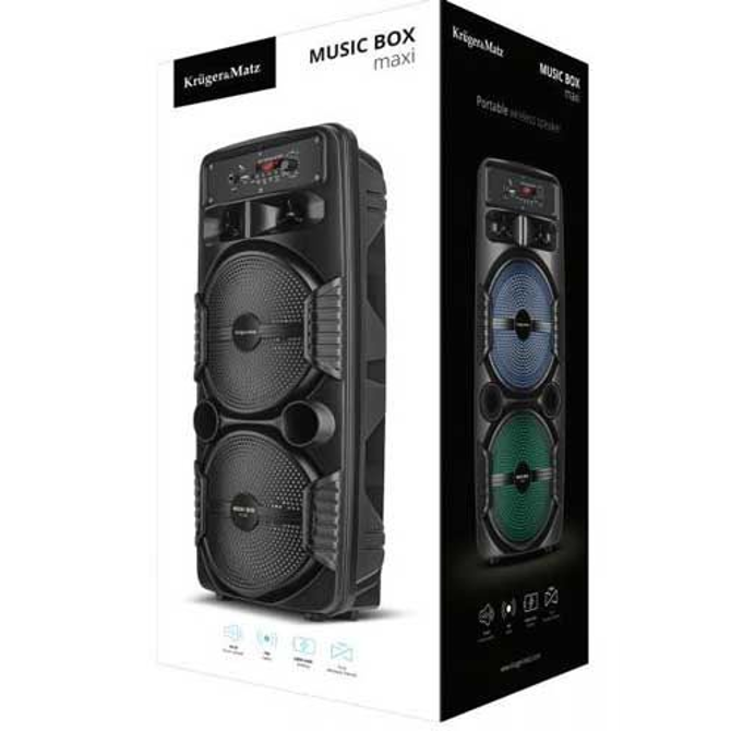 Prenosni zvočnik Kruger&Matz, bluetooth 4.2, USB, MP3, karaoke, FM, mikrofon, TWS, črn  2