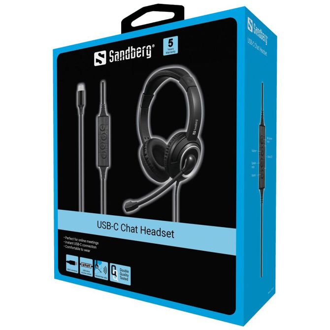 Sandberg USB-C Chat Headset naglavne slušalke 5