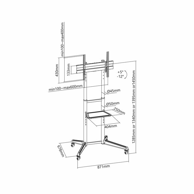 Samostoječi TV nosilec SBOX FS-400 32-70'' do 40 kg 2
