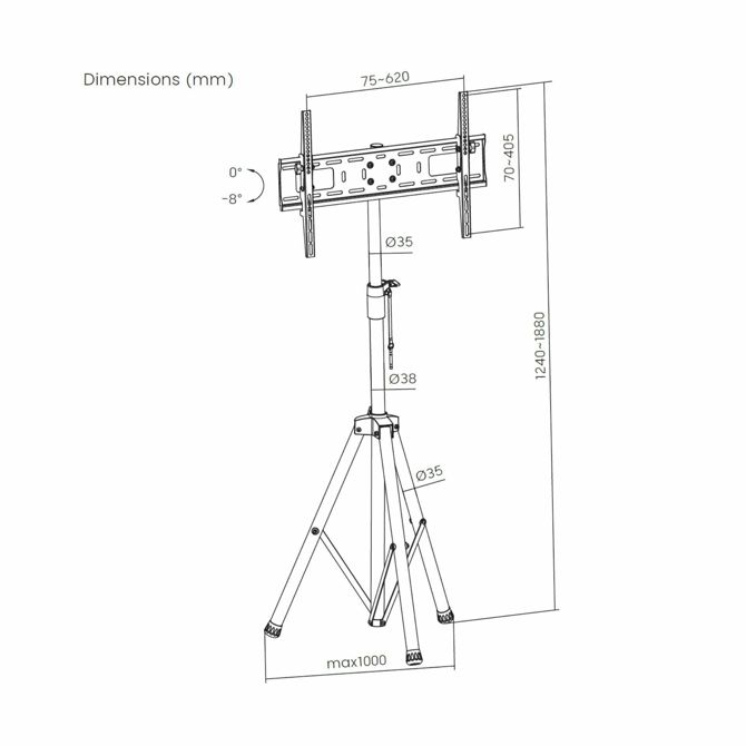 SBOX samostoječi nosilec za TV tripod FST-846 6