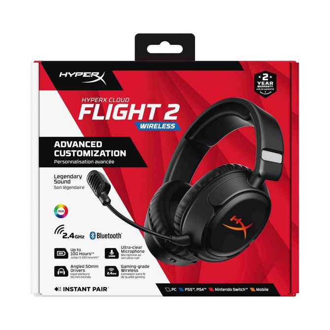 Slušalke HP HyperX Cloud Flight 2 brezžične, črne B5VC4AA 4