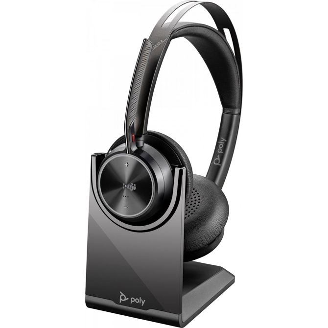 Slušalke HP Poly Voyager Focus 2 USB-CC (črne, s certifikatom Microsoft Teams, adapterjem USB-C/-A, polnilnikom) 3