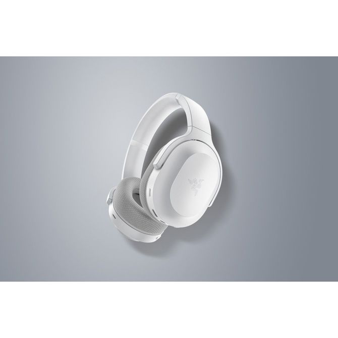 Slušalke Razer Barracuda White aktivno zmanjševanje šuma, Bluetooth, USB-C, 40 ur baterije, 50 mm gonilniki 3