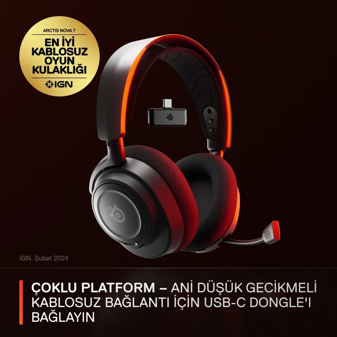 SteelSeries Arctis Nova 7 Wireless - Over-Ear - Virtual Surround (360° Spatial Audio) 6