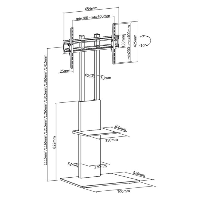 Stojalo za LCD TV Maclean MC-865 37''-70'' 3