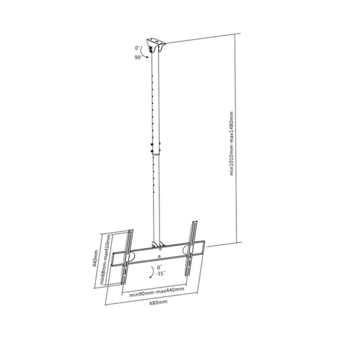 Stropni nosilec za LCD TV Maclean MC-631 32''- 55'' 6