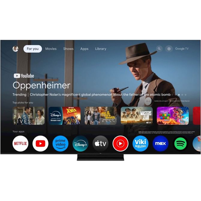 Televizor TCL 55C71K 139 cm (55''), 3840 x 2160 (4K UHD), QD-Mini LED HDR PREMIUM, Google TV, 144Hz, Ozvočeno z Bang & Olufsen 55C71K 3