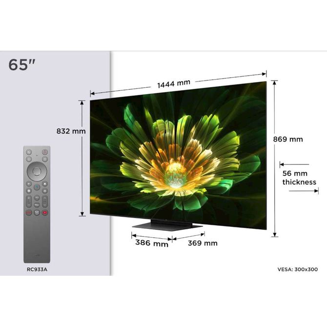 Televizor TCL 65C79K 165 cm (65''), 3840x2160 (4K UHD), QD-Mini LED HDR PREMIUM,  Google TV, 144Hz, Ozvočeno z Bang & Olufsen 65C79K 3