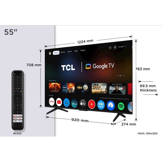Televizor TCL 55P71K 139 cm (55''), 4K QLED TV, Google TV,Dolby Vision & Atmos 4