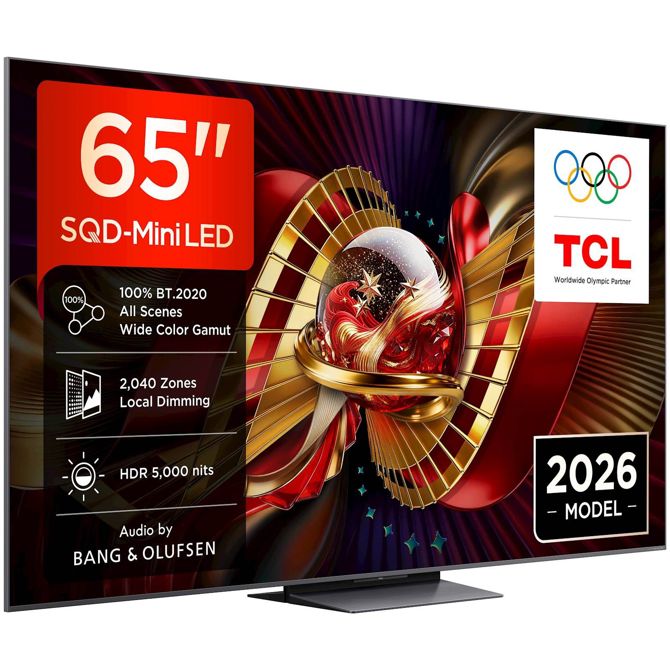Televizor TCL 65C8L Mini LED, 4K, 144 Hz, Bang & Olufsen zvok, Google TV 4