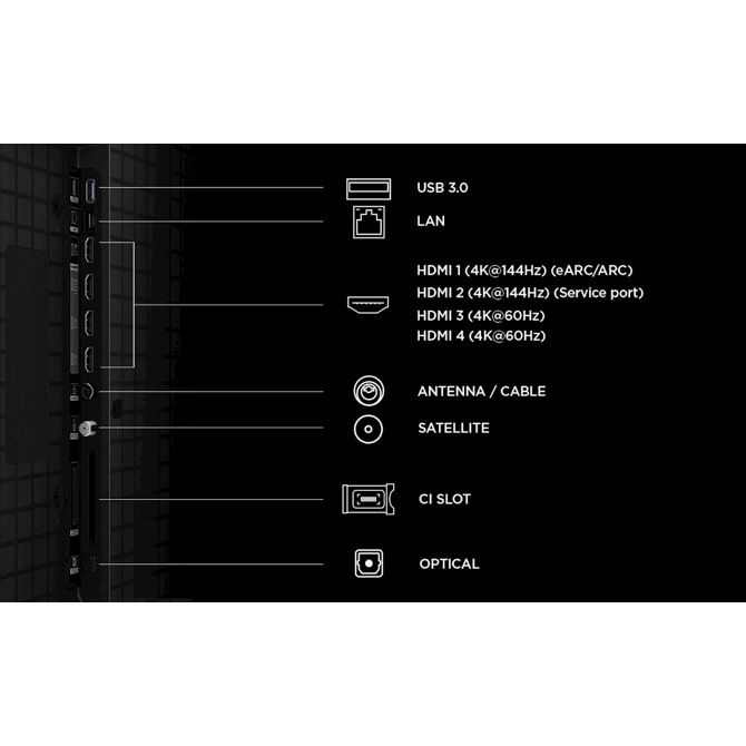 Televizor TCL 85P8L QD-Mini LED, 4K, 144 Hz, Dolby Vision, Onkyo zvok, Google TV 6