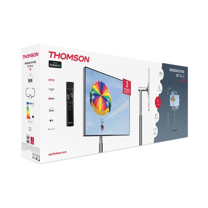 Televizor THOMSON 32UE5M45 GO Plus TV sprejemnik, 81cm (32), 4K UHD, Android TV, 9000mAh baterija, WiFi 6, Bluetooth, zaslon na dotik, nastavljiv kot / naklon / višina, zlat (Champagne Gold) 3