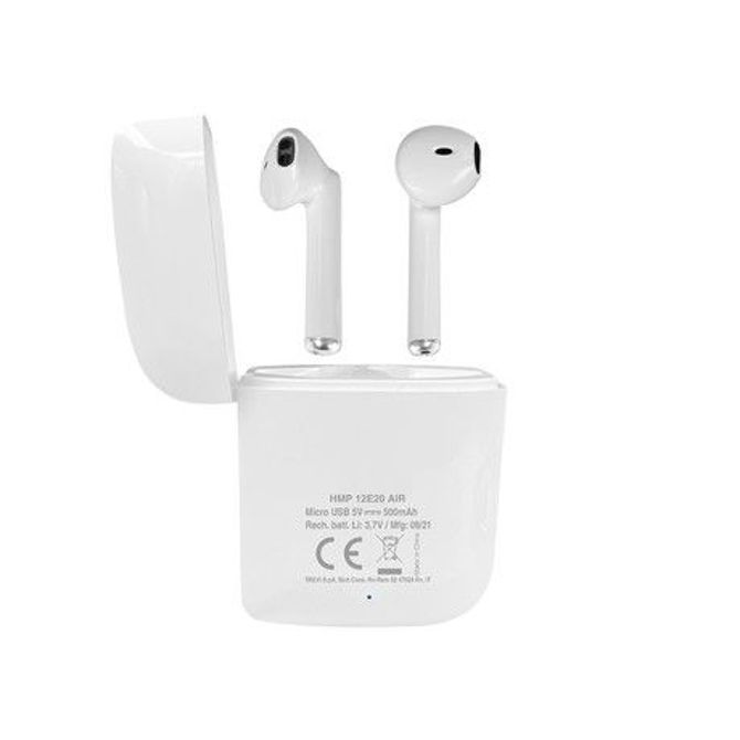 TREVI HMP 12E20 AIR mini Bluetooth 5.1 slušalke z mikrofonom, TWS, polnilna enota, touch kontrola, bele 5