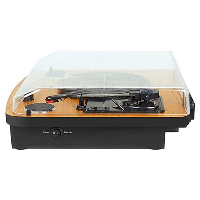 TREVI TT 1022 BT Prenosni gramofon s tehnologijo Bluetooth, STEREO zvočnika, AUX-IN, RCA, črno lesen 4