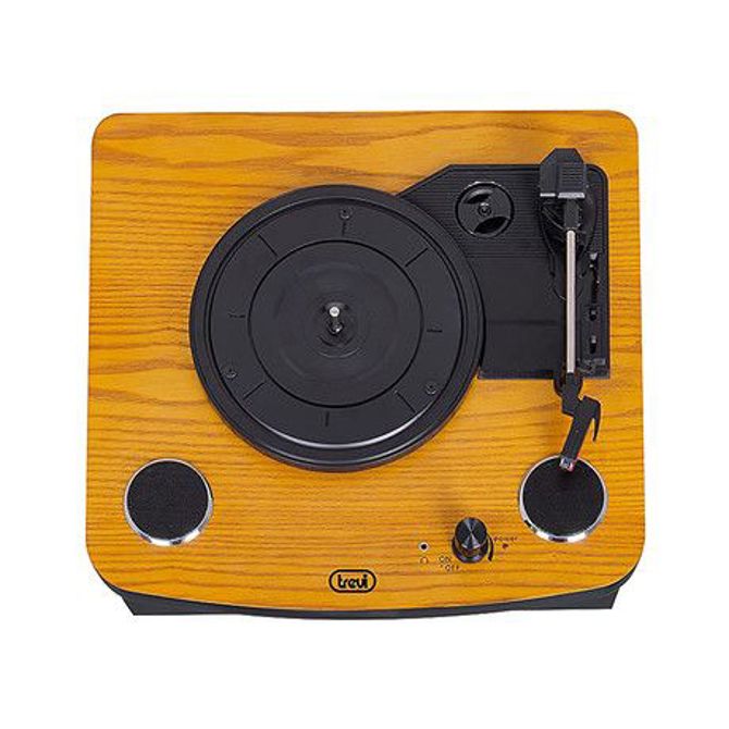 TREVI TT 1022 BT Prenosni gramofon s tehnologijo Bluetooth, STEREO zvočnika, AUX-IN, RCA, črno lesen 5