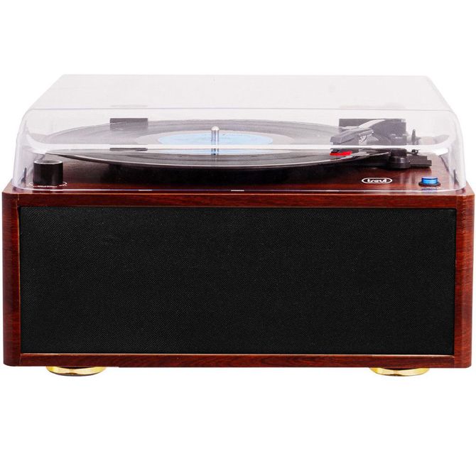 Gramofon TREVI TT 1030 BT , 30W, STEREO zvočniki, 33/45/78rpm, BluetoothWIRELESS IN/OUT oddajnik, RCA izhod, leseno ohišje, rjavo-črn 4