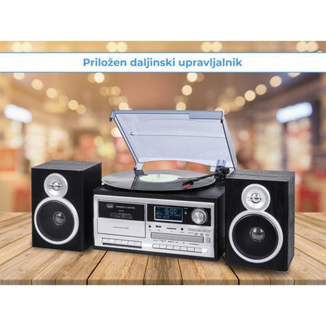 TREVI TT-1072, Glasbeni sistem, FM Radio DAB/DAB+, Gramofon, Kasetofon, BT/CD/MP3/USB/AUX-in, LCD zaslon, črn 5