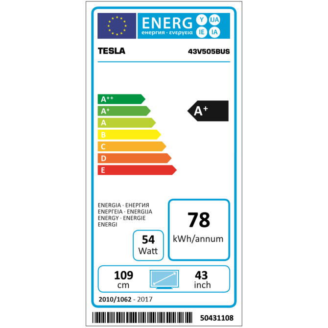 Televizor Tesla 43V505BUS 43 (109 cm) 4K Smart TV 4