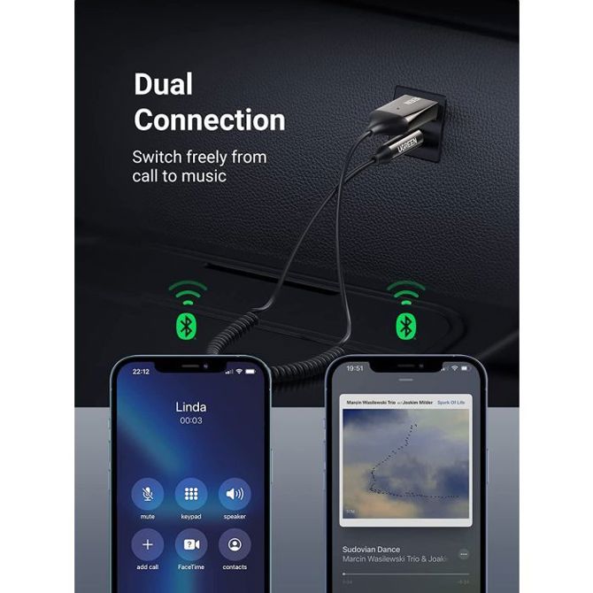 Ugreen Bluetooth USB/Aux adapter za avto 5